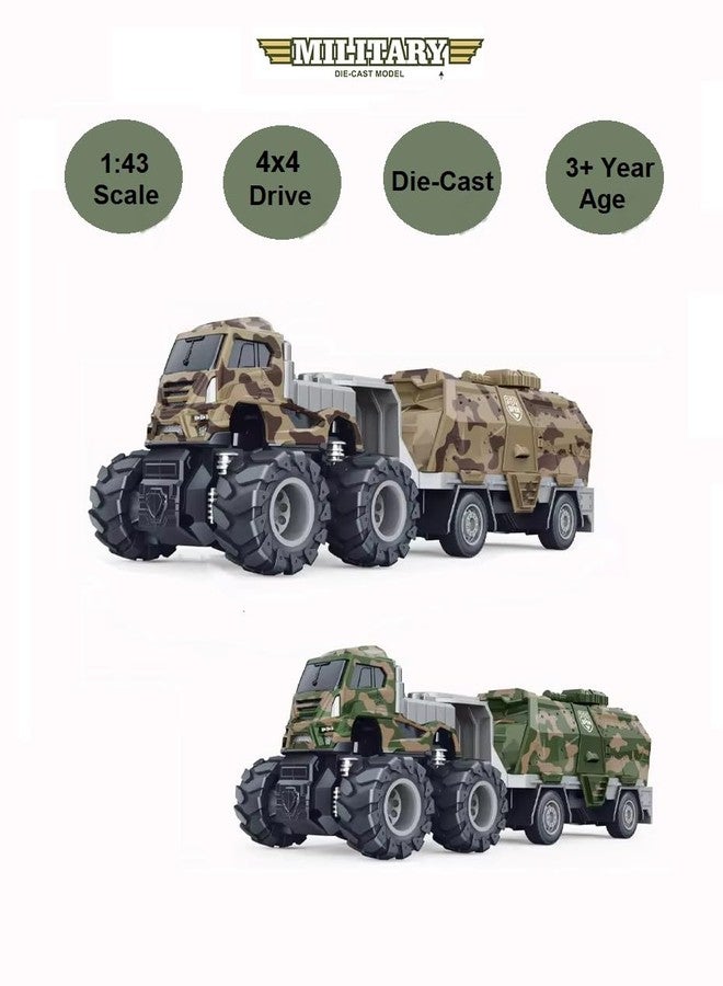 ISTOSY Friction Powered Military Truck Toy for Kids boy Metal Die cast Models Army Tank Container Pull Back Vehicle Miniature Toys (Multicolor, Pack of 1) - Image 5
